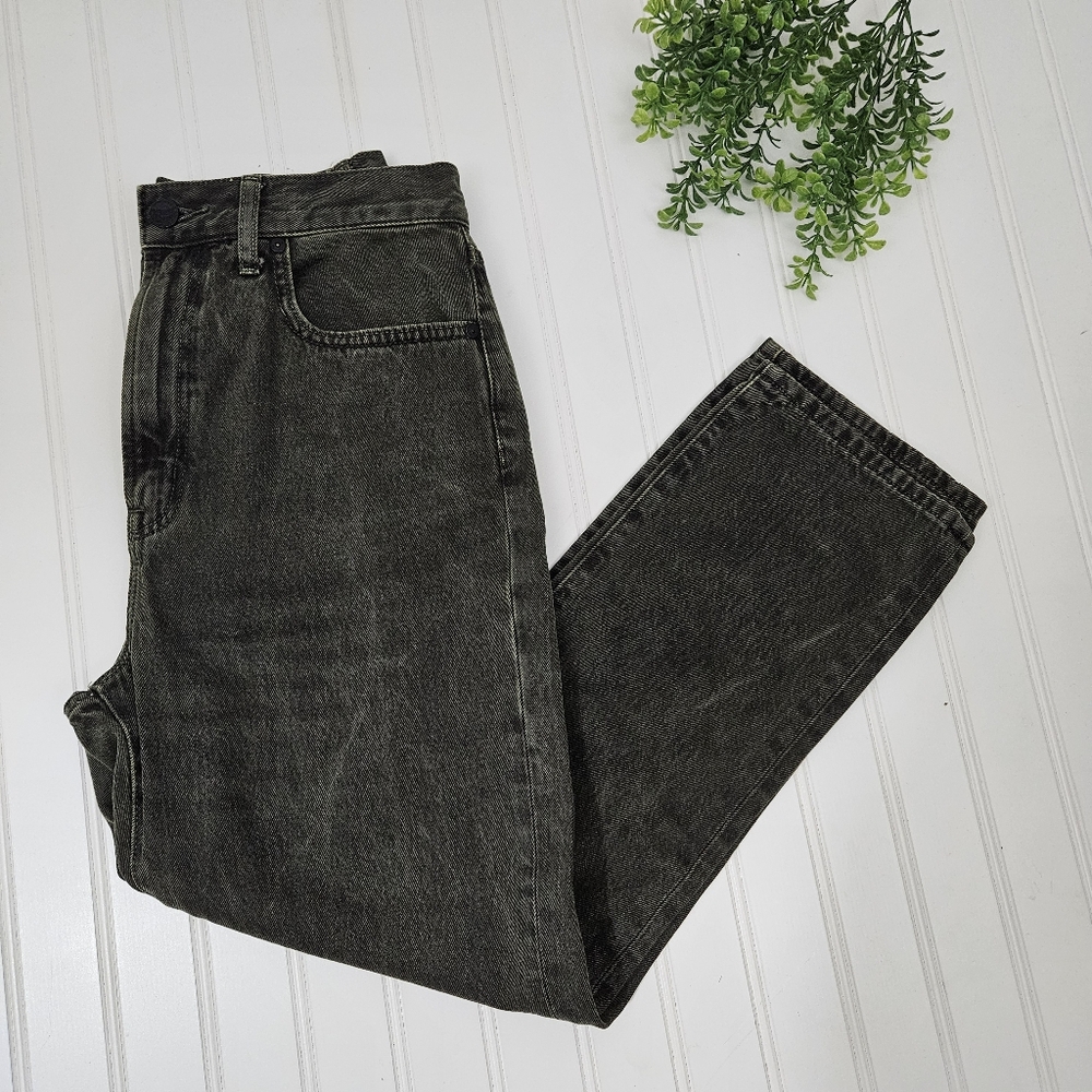 Outerknown S.E.A Jeans Dune High Rise Slim Fit Pine Green Size 28 Organic Cotton